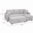 thumbnail image 3 of Brassex Amanda Sofa sectionnel réversible avec rangement pour salon avec ottoman de rangement et coussins décoratifs, gris, 3 of 11
