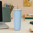 thumbnail image 1 of XZNGL Fashionable Stainless Steel Straw Cup Coffee Cup 750ml Large Capacity Vacuum Portable Insulation Gift Cup, 1 of 1