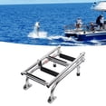 thumbnail image 4 of Pontoon Removable Ladder, Comfortable Anti Slip Stern Mount 316 Stainless Steel Oval Steps Boat Folding 4 Steps Ladder Adjustable  for Yachts, 4 of 7