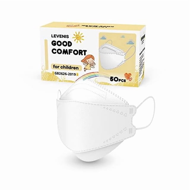 Kids Face Masks for Children 50 Pack, Breathable Comfortable and Disposable Mask, White