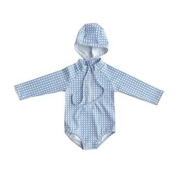 JTieacloth Girls Swimwear Long Sleeve Bathing Suit With Print Sun For Baby Toddler 0 3 Years Casual Outdoor Play,Sizes 18-24 Months