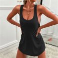 thumbnail image 2 of B91xZ Robe Midi d'Été 2024 pour Femmes Robe Formelle Sans Manches Patchwork Fluide Maxi Robes, Noir P, 2 of 5