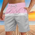 thumbnail image 3 of Plebaso Men's Color Block Shorts Beachwear Vacation Shorts Drawstring Summer Casual Shorts with Pockets, 3 of 4