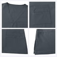 thumbnail image 4 of JDQJBZ Unisex Solid Color V Neck Pocket Top Short Sleeve Casual Work Shirt, 4 of 5