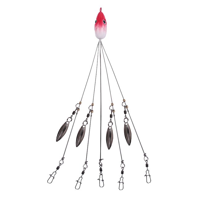 Agiferg 5 Arms Alabama Umbrella Head Fishing Rig Bait Fishing Lures With Snap Swivels