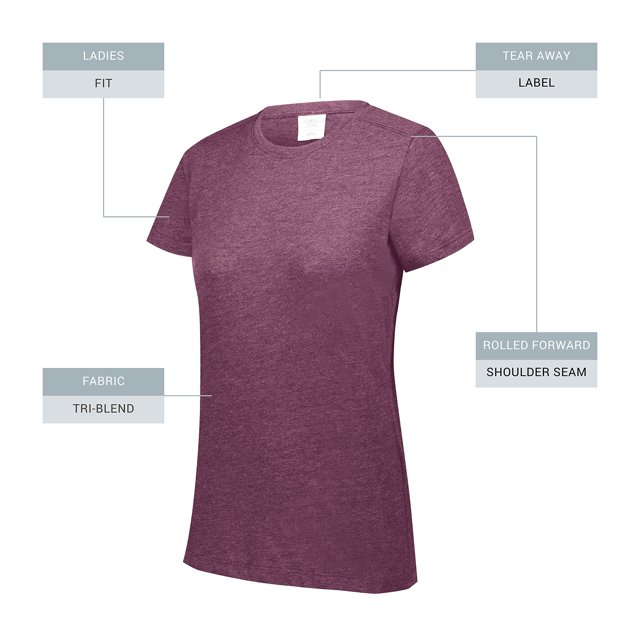 Augusta sportswear T-Shirt Tri-Mélange pour Femmes