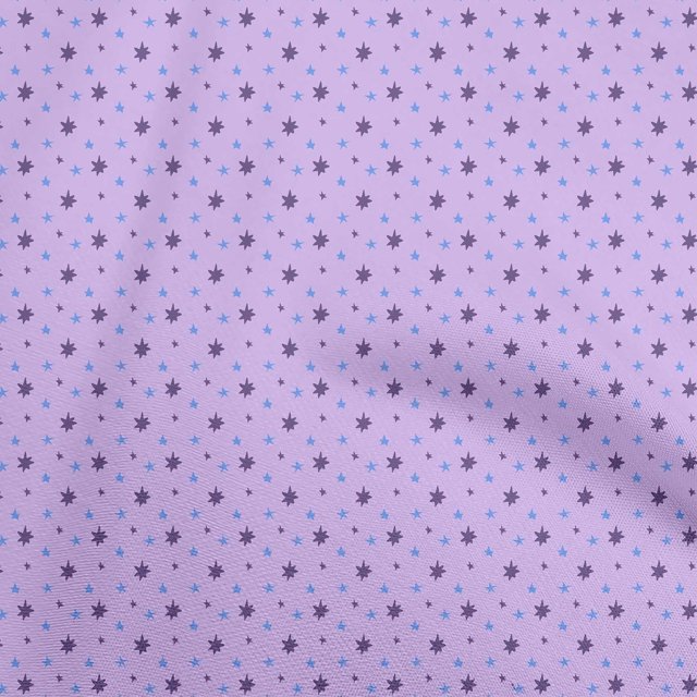oneOone Polyester Spandex Purple Fabric Stars Sewing Craft Projects Fabric Prints By Yard 56 Inch Wide
