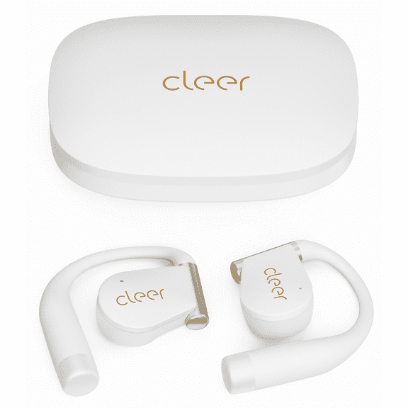 Cleer ARC 4 Open-Ear Sport Headphones with Dolby Audio & THX Certified Sound, IPX7 Waterproof Workouts & Running Sport Earbuds, 32H Playtime – White