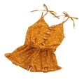 thumbnail image 2 of Baby Girl Summer Romper Heart Printed Straps V-Neck Jumpsuit, 2 of 9