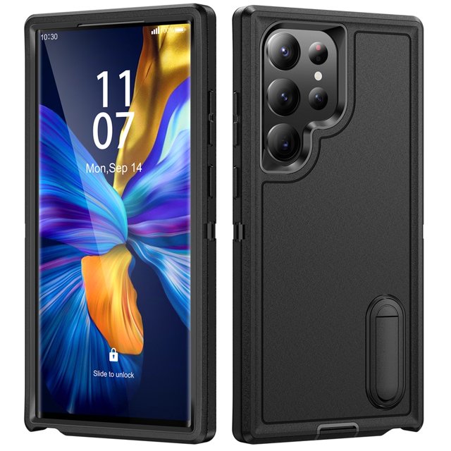 for Samsung Galaxy S23 Ultra 5G Case, Samsung S23 Ultra Phone Case with Built in Kickstand, Shockproof/Dustproof/Drop Proof Heavy Duty Military-Grade Rugged Protective Cover for Samsung S23 Ultra 5G