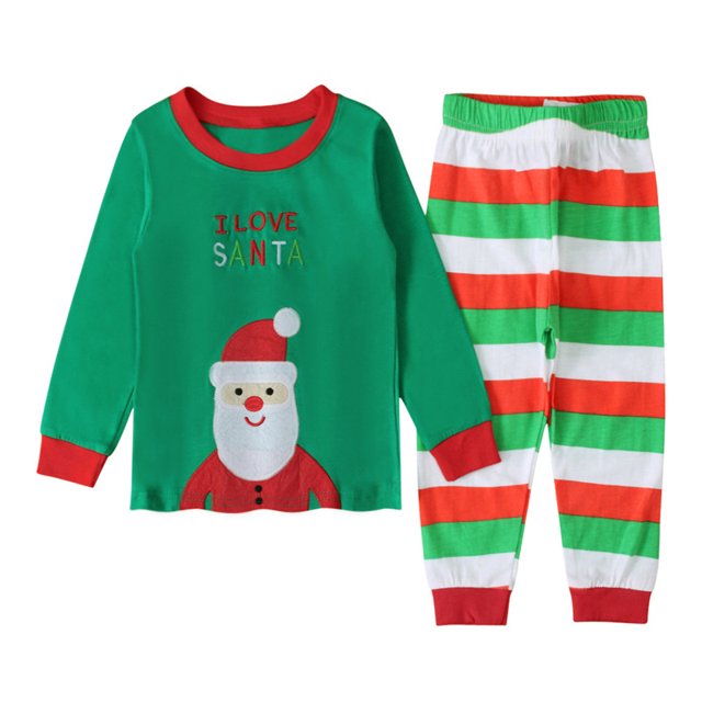 Ensemble de Pyjamas pour Enfants de Noël Printemps et Automne Père Noël Long