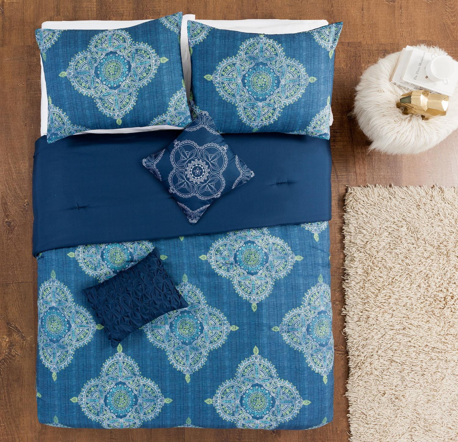 ENSEMBLE DE COUETTE JS DENIM MEDALLION 5PC TG