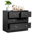 thumbnail image 1 of UBesGoo Commode Moderne en Bois à 4 Tiroirs Table de Chevet pour Chambre, Salon, Noir, 1 of 9