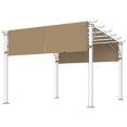 thumbnail image 1 of Outsunny 2 Pcs Auvent de Pergola 16 x 4 Pi, Protection UV pour Pergola, Sable, 1 of 10