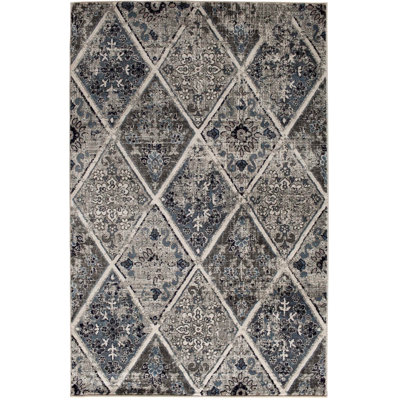 Tapis tissé brun et bleu Zunthus