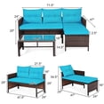 thumbnail image 2 of Patiojoy 3-Piece Outdoor Rattan Wicker Sectional Sofa Set Patio Conversation Sofa Set, 2 of 8
