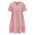 thumbnail image 4 of Yuyuzo Tenue de Robe Formelle pour Femmes Élégante à Manches Courtes Robe de Plage Robe Cocktail à Volants Soirée Bal Robe Courte, 4 of 7