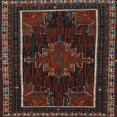 thumbnail image 1 of Ahgly Company Tapis d'Intérieur Carré Traditionnel Persan Rouge, 7 Pieds Carré, 1 of 6