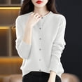 thumbnail image 2 of Yuyuzo Cardigans for Women Button down Classic Solid Long Sleeve Round Neck Knitted Cardigan Sweaters, 2 of 4