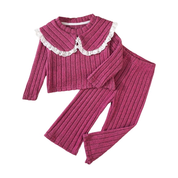 Ymyiu New Born Clothes Baby Girl Casual Baby Girl 2-Piece Outfit Set: Soft Infant Top + Comfy Toddler Pant (Hot Pink,2-3 Years)