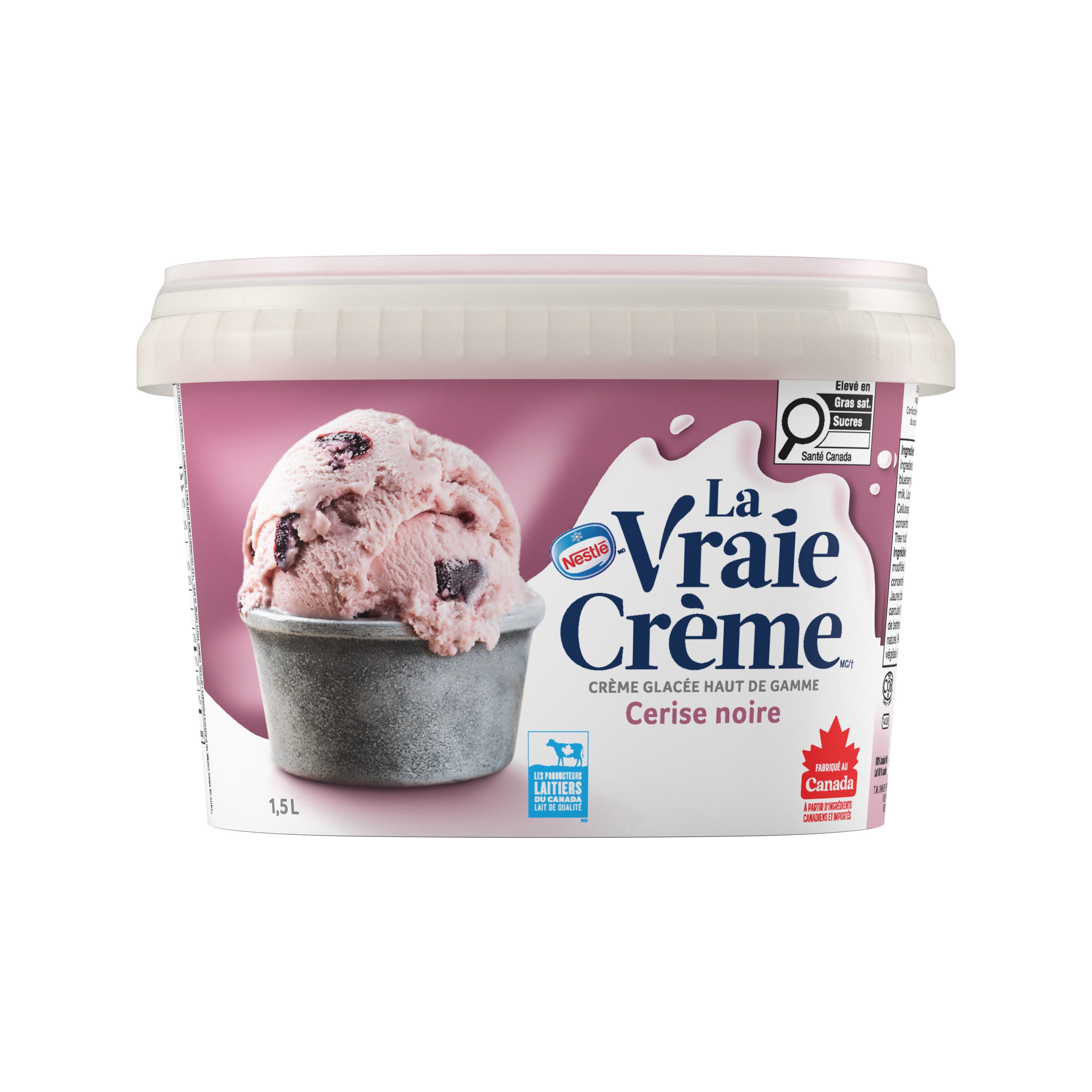 REAL DAIRY Crème Glacée Haut De Gamme Cerise Noire 1,5 L