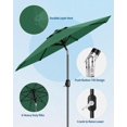 thumbnail image 2 of 9FT Outdoor Patio Umbrella with Crank Lift, Double Layer Wind Vent & Push-Button Tilt,UV Protection, Waterproof, Heavy Duty 8 Rib Design for Deck, Pool, Garden, 2 of 7