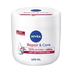 NIVEA Crème de réparation et d'entretien, 15% Glycérine + Hydratants du corps de l'urée, peau très sèche, 400mL Jaune
