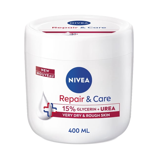 NIVEA Crème de réparation et d'entretien, 15% Glycérine + Hydratants du corps de l'urée, peau très sèche, 400mL Jaune