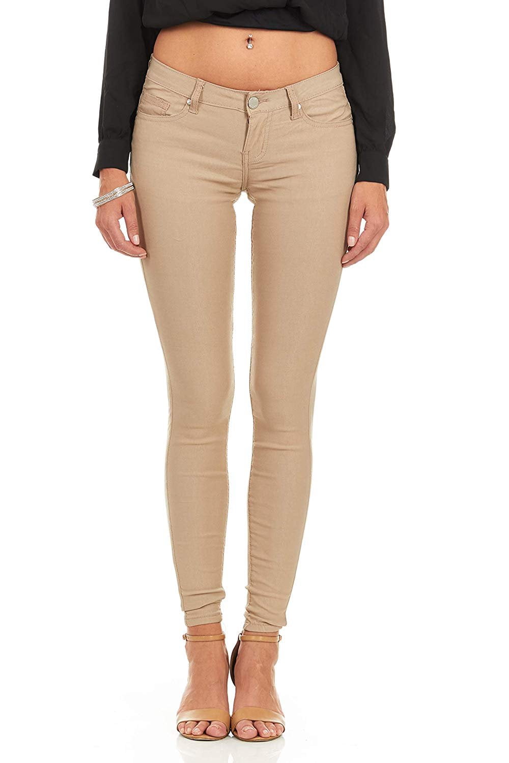 Cover Girl Jeans juniors plus size Perfect Mid Rise Comfy Skinny Jeans khaki black or blue