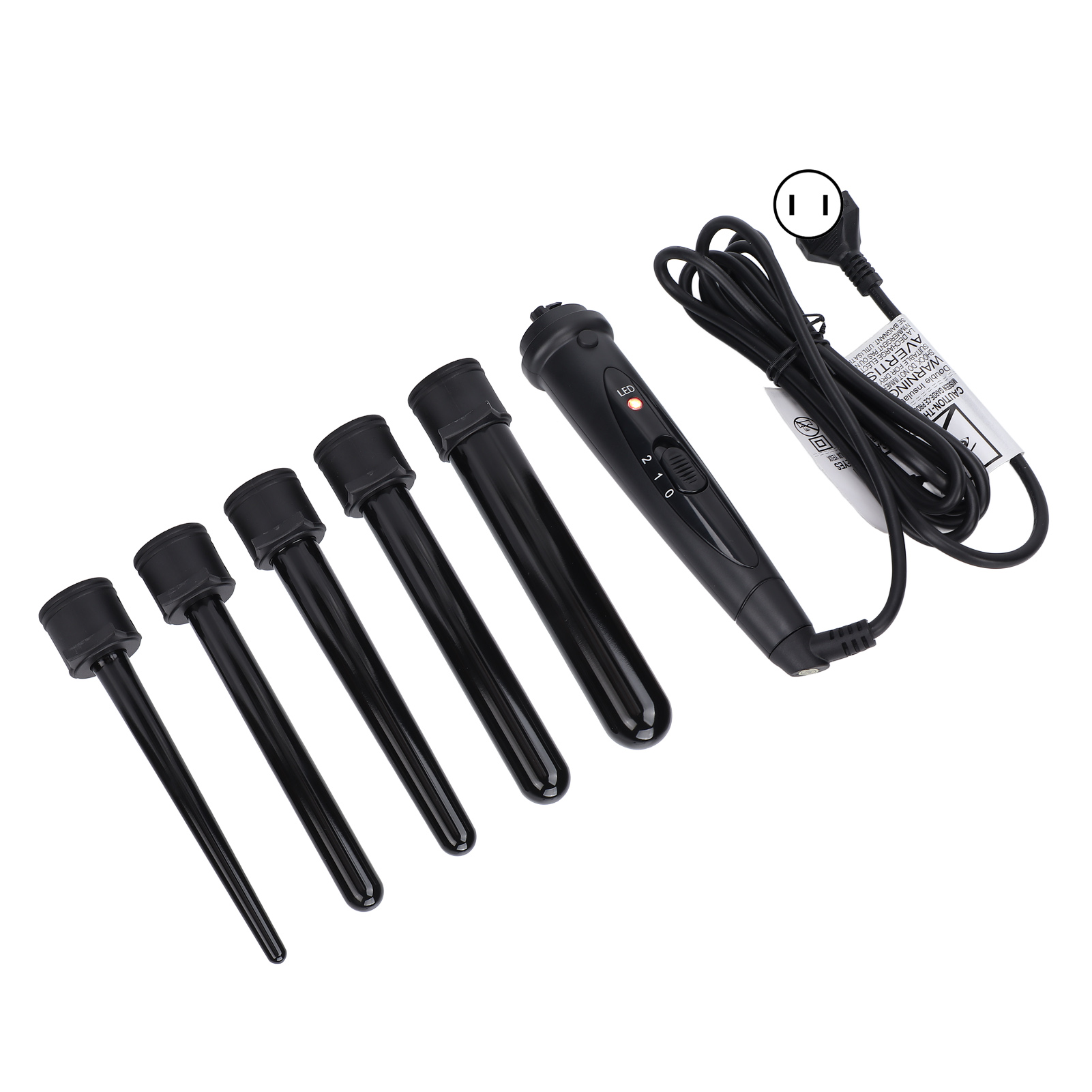 Ceramic Curling Wand Set,85W 5 in 1 Curling Wand Set Interchangeable Curling Iron Wand Reliable and Durable