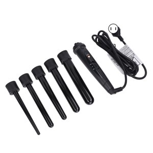Ceramic Curling Wand Set,85W 5 in 1 Curling Wand Set Interchangeable Curling Iron Wand Reliable and Durable