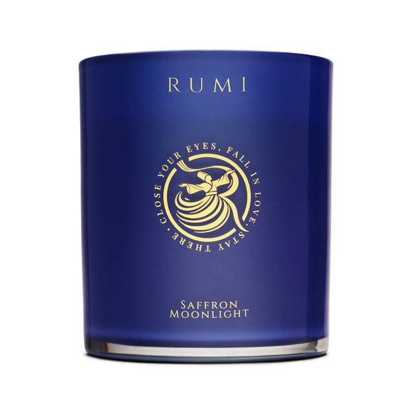 Scented Candle RUMI Saffron Moonlight | Vanilla, Saffron & Sandalwood | Natural Soy Wax Candle, 12 oz, Up to 60-Hour Burn | Calming Home Fragrance & Gift