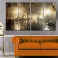thumbnail image 1 of Design Art Night Alley with Lights Photography Landscape Canvas Print, 1 of 3