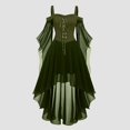 thumbnail image 2 of Robes Style Gothique pour Femmes Grande Taille Mode Robe Midi Corset Manches Longues Évasées Chiffon Fête Élégante, 2 of 5