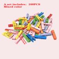 thumbnail image 5 of LNGOOR 100 Pcs Pince à Reliure en Bois de Couleurs Assorties, 5 of 5