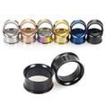 thumbnail image 4 of Trayknick 1Pc Ear Expander Solid Color Skin-friendly Stainless Steel Double Flared Ear Gauges for Men Women Black 20mm, 4 of 13