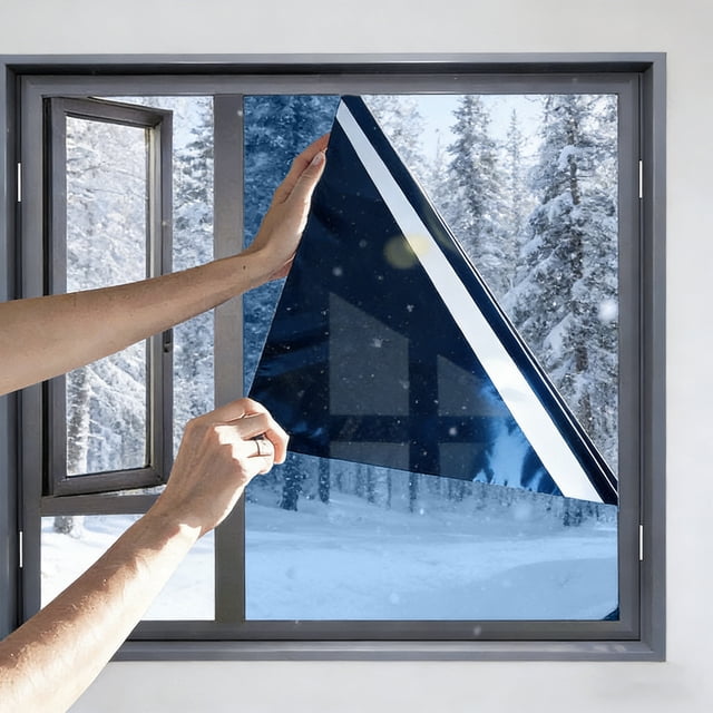 Kieccall Window Sun Protection Films Aluminum Insulation Films 15.7 x 78.7 IN for Home Window Heat Blocking Gift