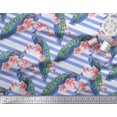 thumbnail image 2 of Soimoi Polyester Crepe Fabric Stripe,Floral & Peacock Bird Print Sewing Fabric Yard 52 Inch Wide, 2 of 3