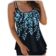 thumbnail image 1 of NIEWTR Womens Tankini Top Crew Neck Swimsuits Modest Tummy Control Bathing Suit Spaghetti Straps Swim Tank Top(Sky Blue,M), 1 of 5