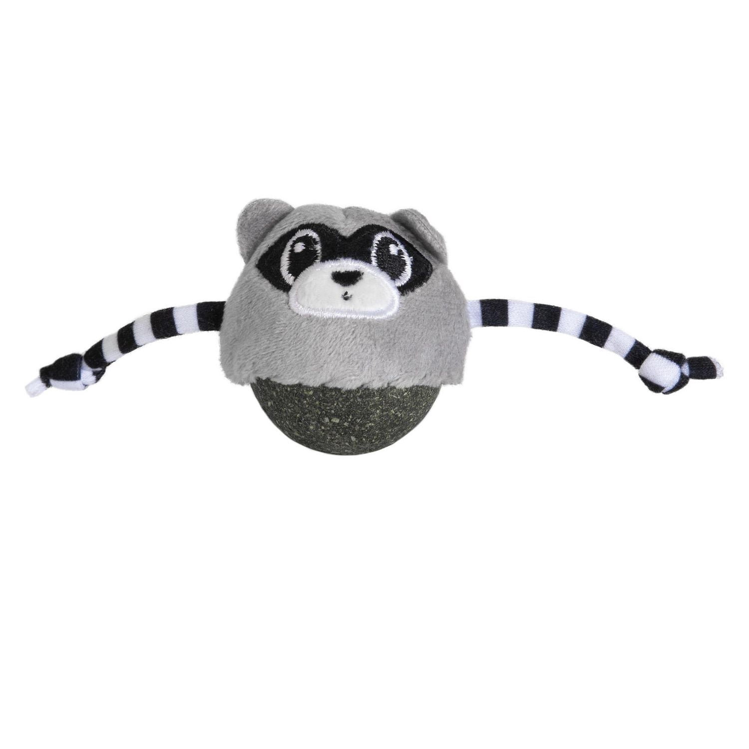 Quirky Kitty Rolly Raccoon Bobbler Herbe à Chat Compressée Jouet pour Chat Balle