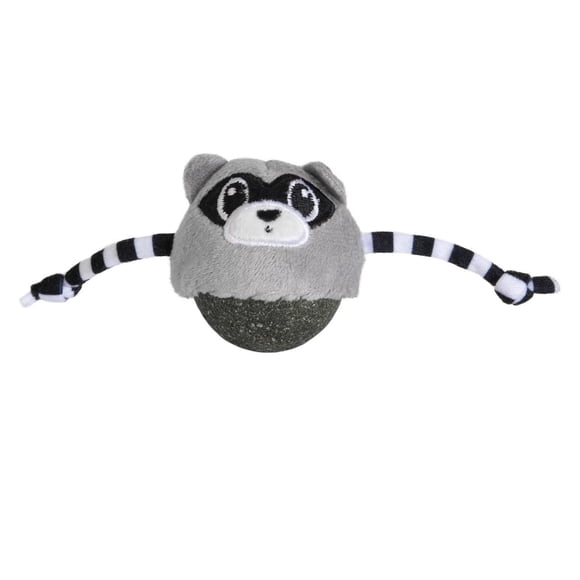 Quirky Kitty Rolly Raccoon Bobbler Herbe à Chat Compressée Jouet pour Chat Balle
