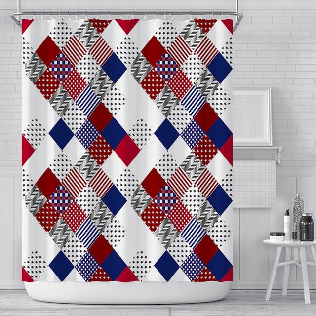 PANDACO Rideau de Douche en Tissu Czater (72 Pouces x 72 Pouces)