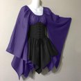 thumbnail image 4 of Gspmoly Robes pour Femmes, Costumes pour Femmes Gothiques à Manches Longues Robes Corset à Manches Longues Robe à Col Rond Longueur Genou Robe de Cocktail jusqu'à 65 % de Rabais, 4 of 5