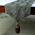 thumbnail image 3 of Le chemin de table décoratif HomeCentric 14 '' x 36 '' perlé & glands soie Paisley modèle contemporain - Paisley céleste, 3 of 3
