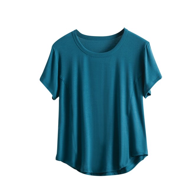 Yuyuzo Plus Size Pajamas Tops Short Sleeve Sleep Shirts Solid Color Pjs Tops Sleepwear Homewear Loungewear