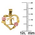 thumbnail image 2 of 14k Two-tone Gold Flower and Heart-shaped Initial 'S' Pendant with 1.2mm Rolo chain, 2 of 2