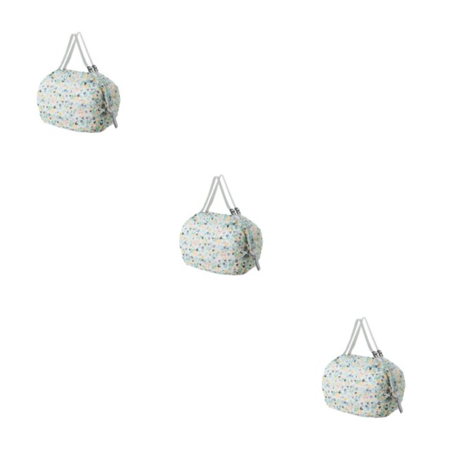 Youkk Sac de Rangement Pliable Pratique Compagnon de Voyage Réutilisable Sacs de Rangement Pliables Fleur Bleue 3Set