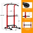 thumbnail image 2 of SogesPower Adjustable 82.7"H Pull up Bar Power Tower Multifunctional Fitness Station for Home, 2 of 8