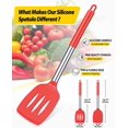 thumbnail image 2 of Bundlepro Pack of 2 Silicone Spatulas Turners, Non Stick Slotted and Solid Kitchen Utensils, 2 of 6