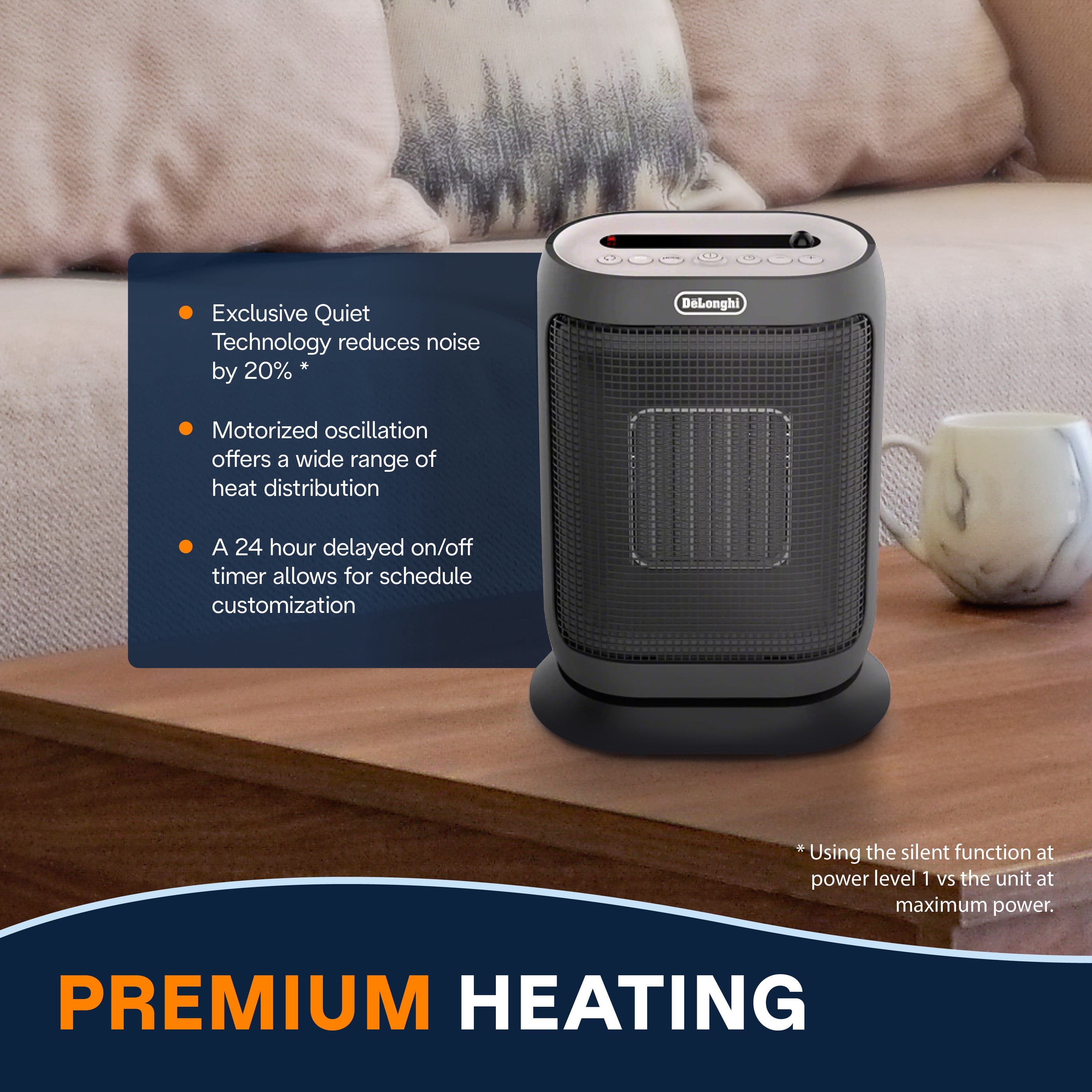 DeLonghi Compact Digital Ceramic Heater with Remote